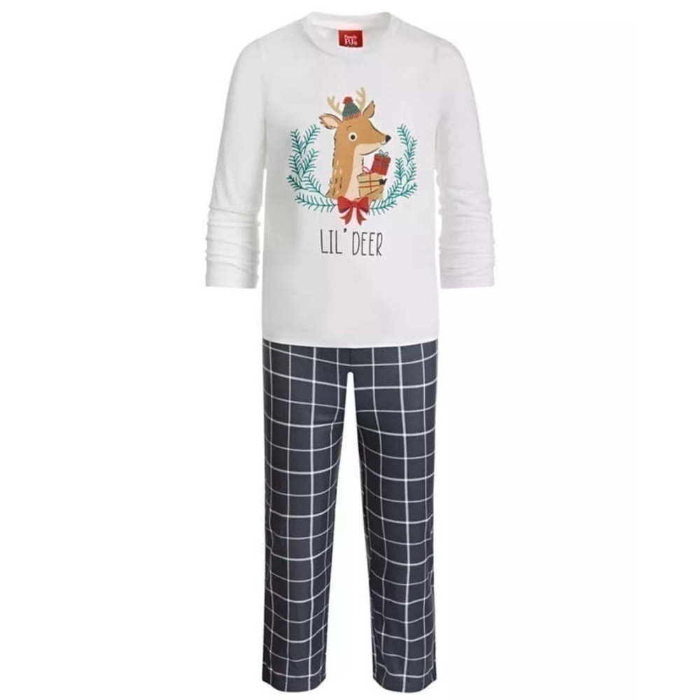 Matching Kid's Lil Deer Mix It Family
Pajama Set, Grey Plaid 2T-3T
